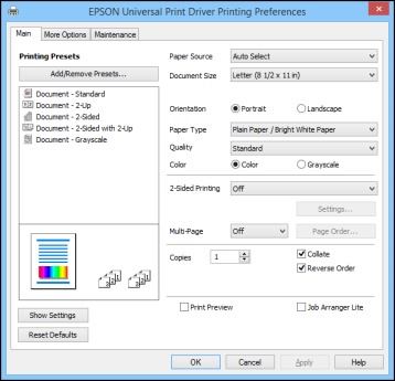 properties - How To Change Epson Printer To Black Ink Only