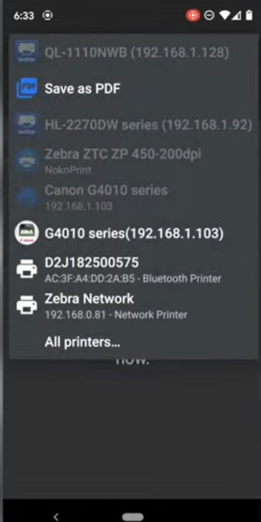 Now hit the drop-down menu again for selecting your printing preferences - How To Print From Android Phone To Canon Printer