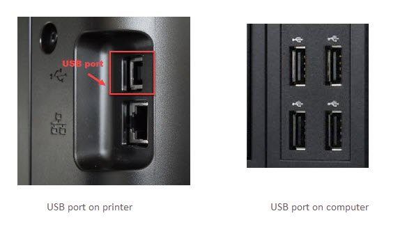 Use Port on Printer and USB Port on Computer - Canon vs HP Large Format Printers