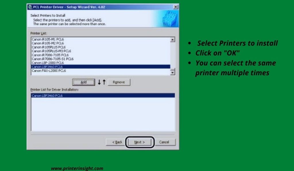  Select Printers from the list while Installing the Driver - How to Connect Canon Printer to Laptop without USB Cable? [Solved]