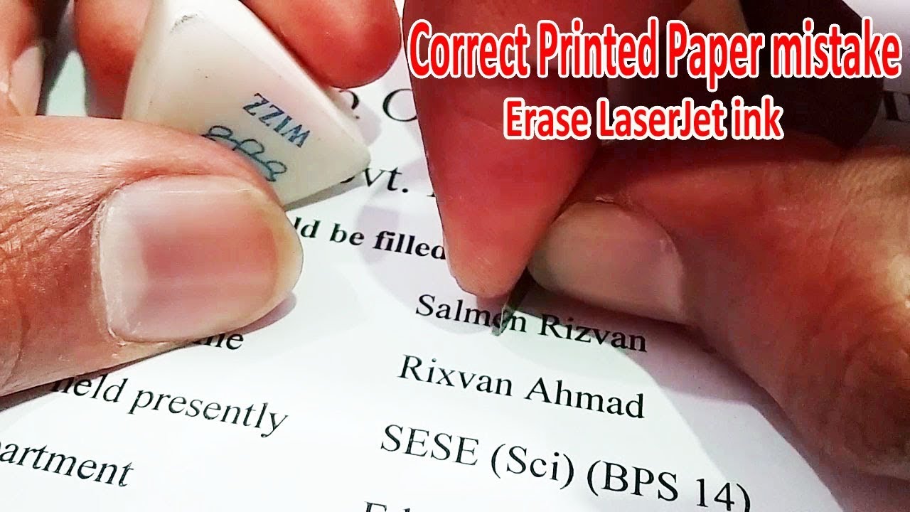 How To Remove Printer Ink From Paper