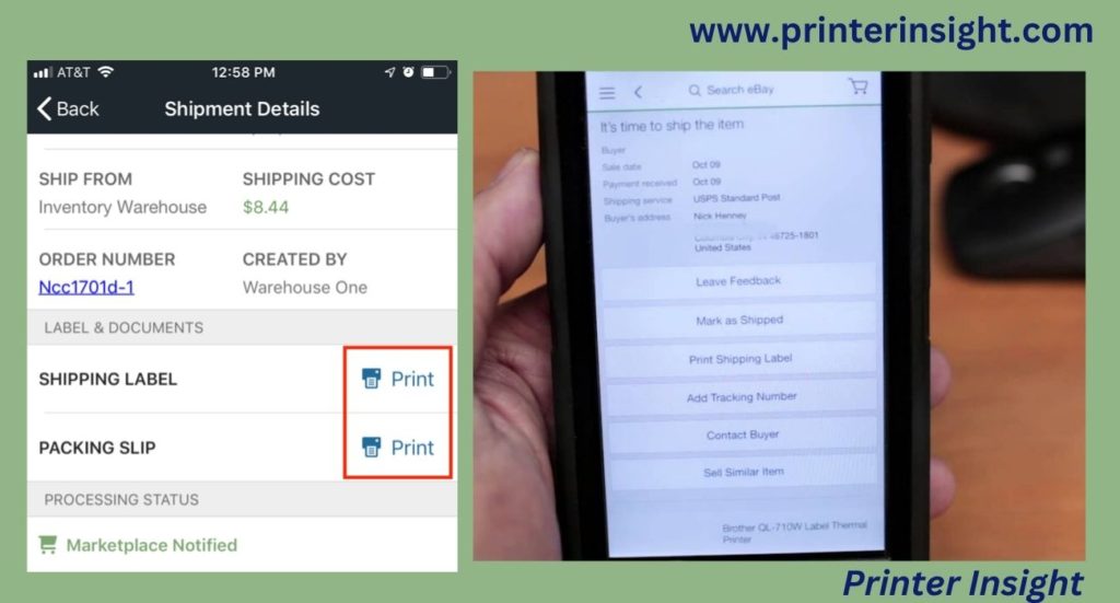 Reprint Shipping Label On eBay App