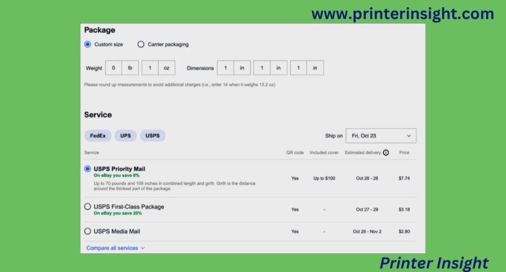 eBay Shipping Labels Payment