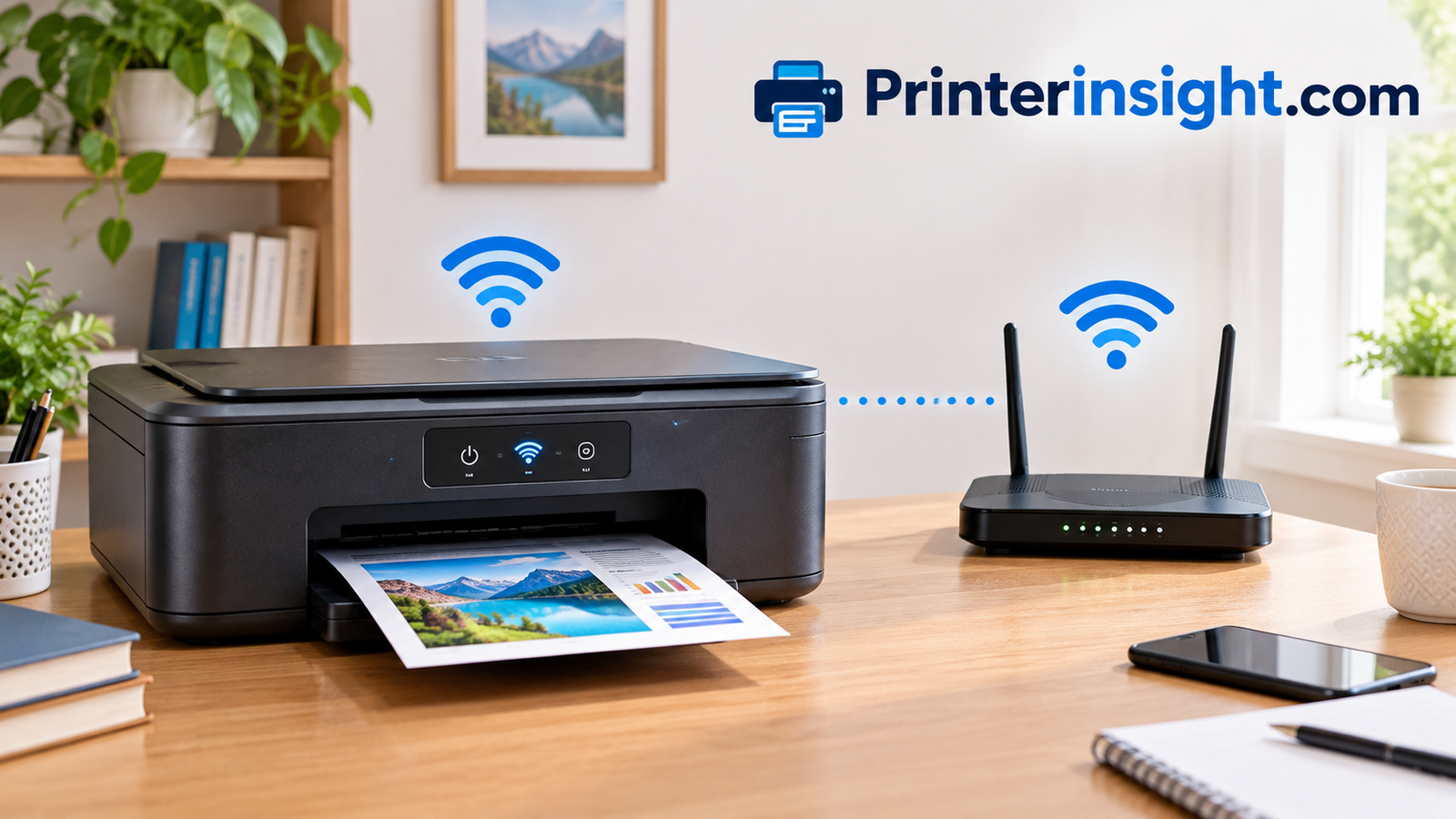 Printer connected to a home Wi-Fi router